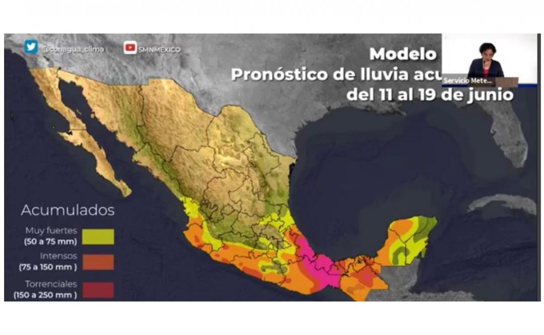 Por baja presión, pronostican lluvias fuertes y torrenciales en Oaxaca hasta el próximo martes