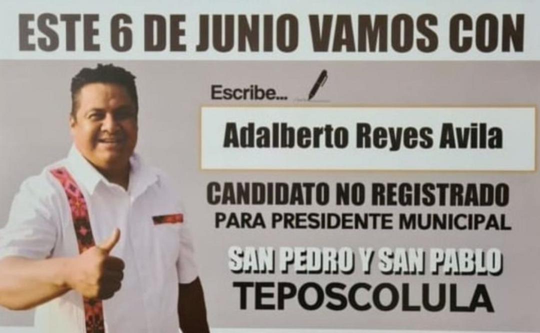 Adalberto Reyes, candidato sin registro que ganó como edil en Oaxaca, sólo con lapicero en mano