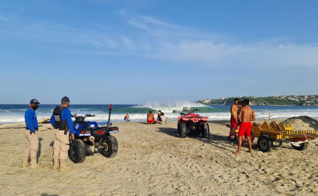 Muere surfista español en playa Zicatela, en Puerto Escondido; se mantiene bandera roja por mar de fondo