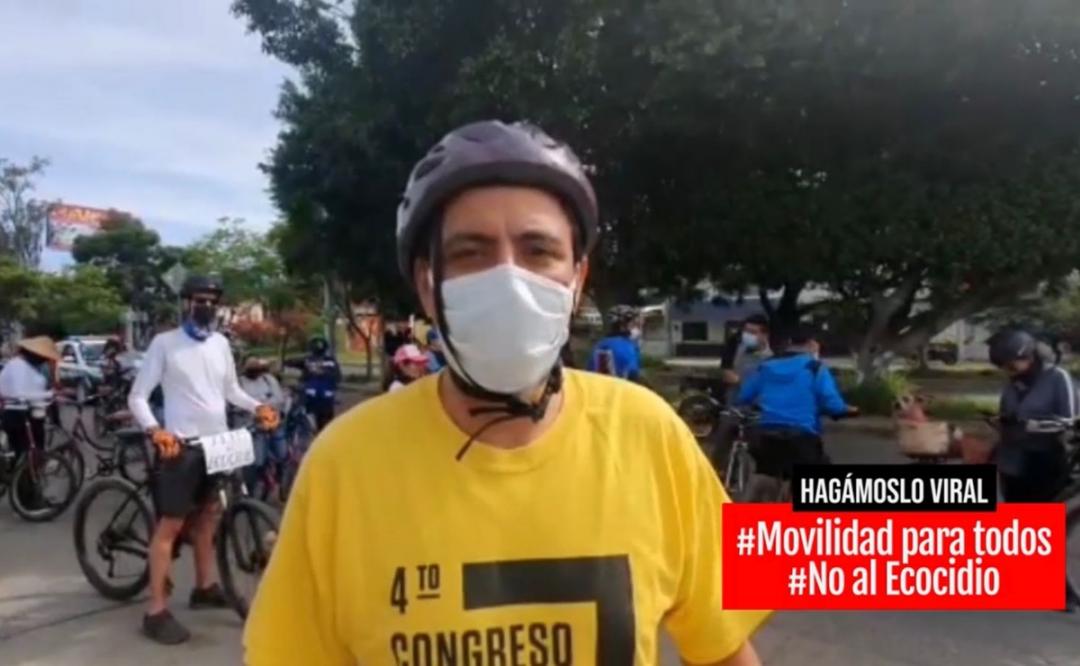 Obra de avenida Símbolos Patrios prioriza al automovilista y olvida al peatón, acusan ciclistas de Oaxaca