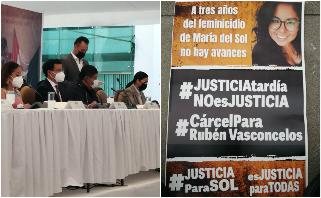Con exigencia de justicia para Sol, Soledad Jarquín encara al exfiscal de Oaxaca en comparecencia ante Congreso