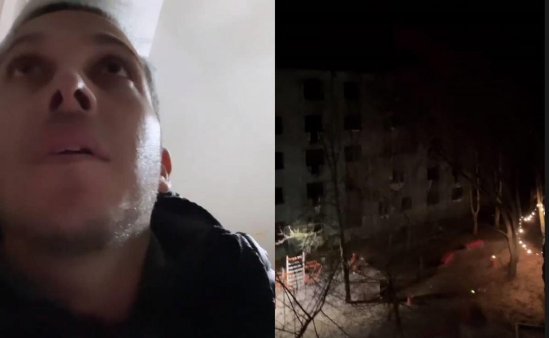 "Ya están atacando": Youtuber Alex Tienda graba bombardeo de Rusia desde hotel en Ucrania