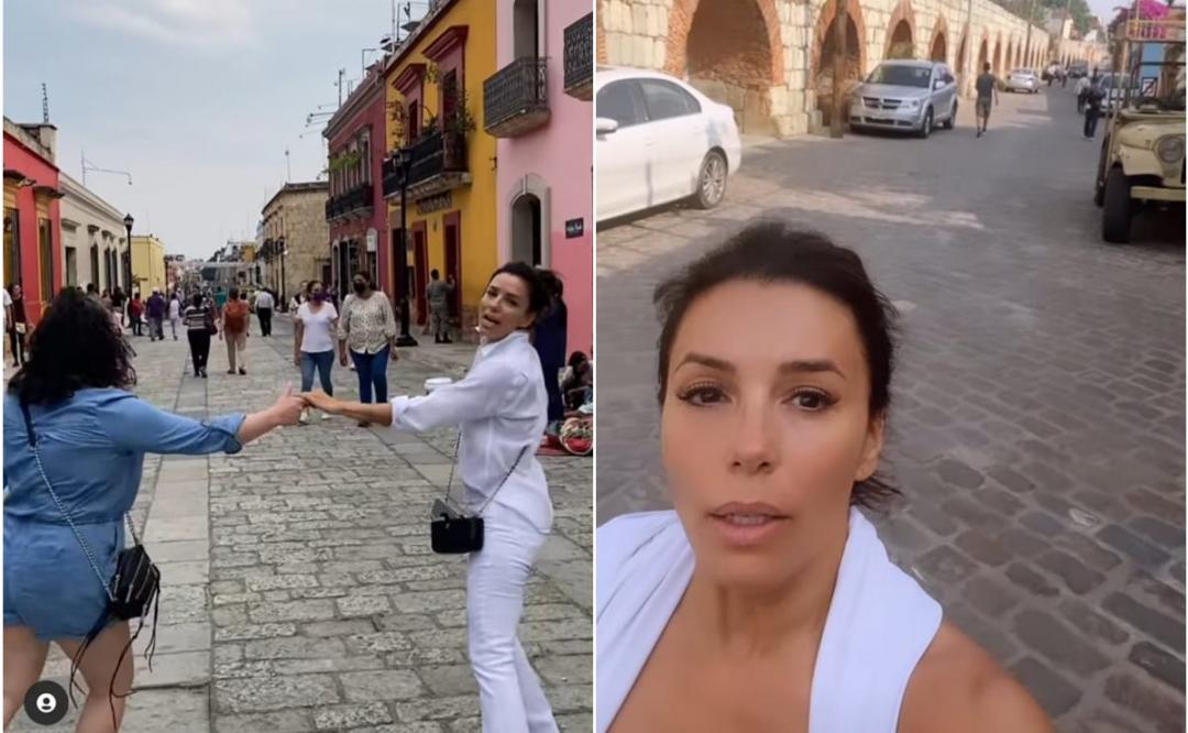 VIDEO. Eva Longoria disfruta del andador turístico de Oaxaca y baila al ritmo de Selena