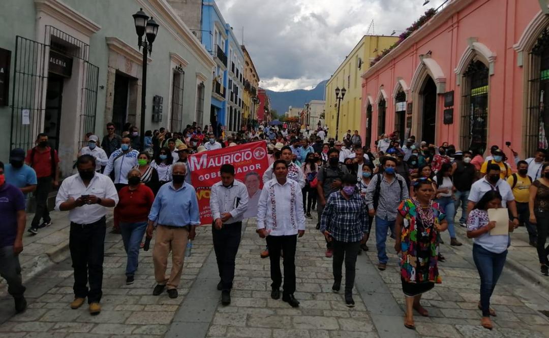 Acompañan autoridades comunitarias cierre de Mauricio Cruz, candidato independiente indígena a la gubernatura de Oaxaca