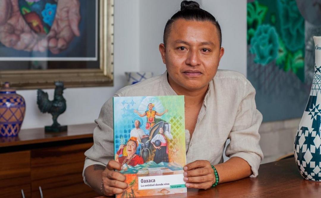Obra del artista Irvin Cano ilustra portada de “Oaxaca. La entidad  donde vivo”, libro de texto de la SEP