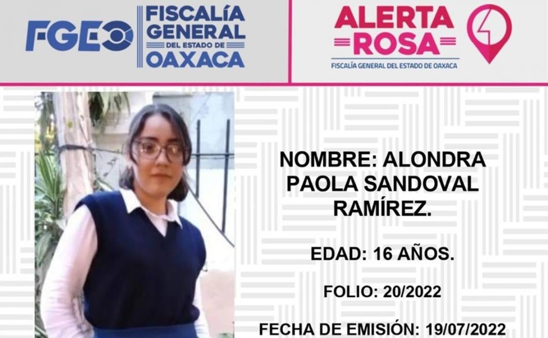 Lanzan Alerta Rosa en Oaxaca por desaparición de Alondra, de 16 años, vista por última vez en Ánimas Trujano