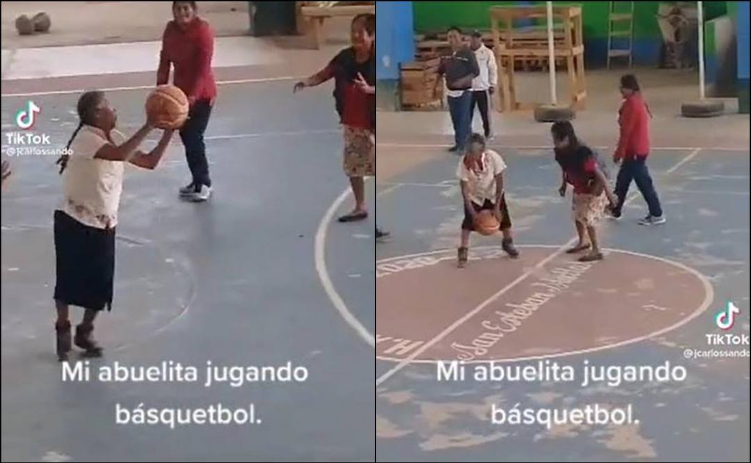 VIRAL. Abuelita de Oaxaca sorprende por su forma de jugar básquetbol en TikTok, la comparan con Jordan