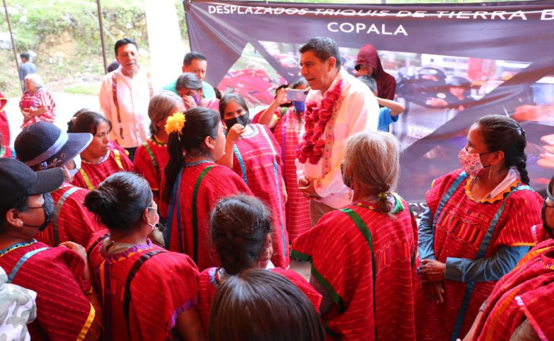 Ante comunidad triqui, promete Salomón Jara que no habrá “ni un sólo desplazado” en Oaxaca