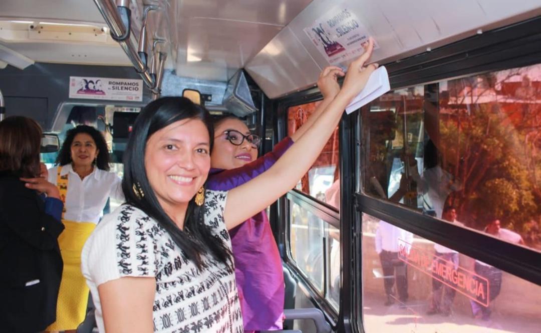 Con campaña “Rompamos el silencio” y capacitación a choferes, buscan en Oaxaca frenar acoso en transporte