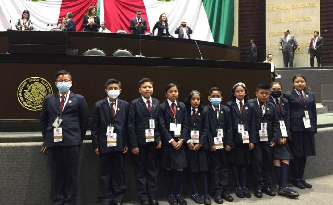 Legislan 5 niñas y 5 niños de Oaxaca a favor de las infancias en Cámara de Diputados federal