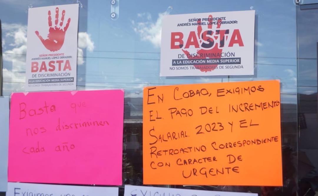 Con paro, trabajadores del Cobao exigen pagos pendientes al gobierno de Oaxaca