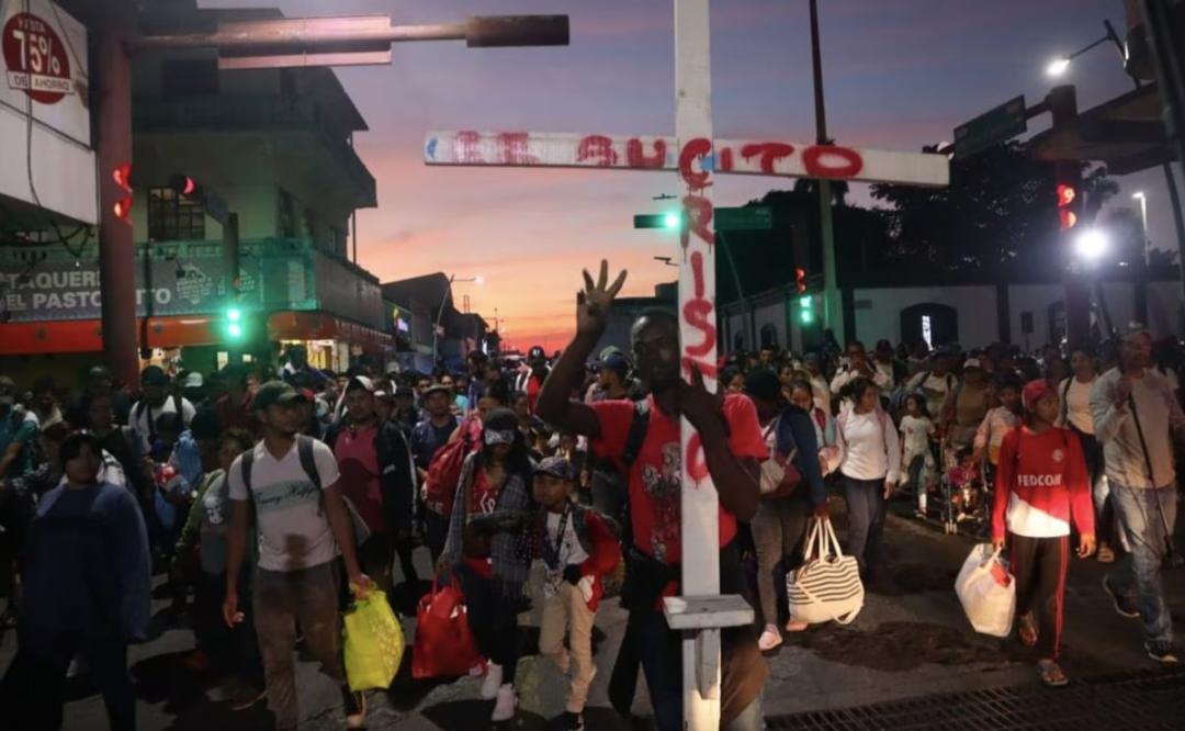 Caravana de 5 mil migrantes sale con destino a Oaxaca; busca llegar a EU