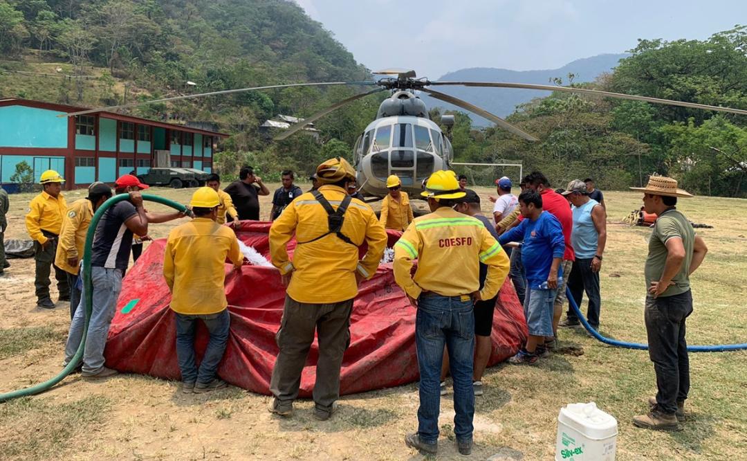Reportan 85% de control en el incendio forestal de San José Tenango, Oaxaca