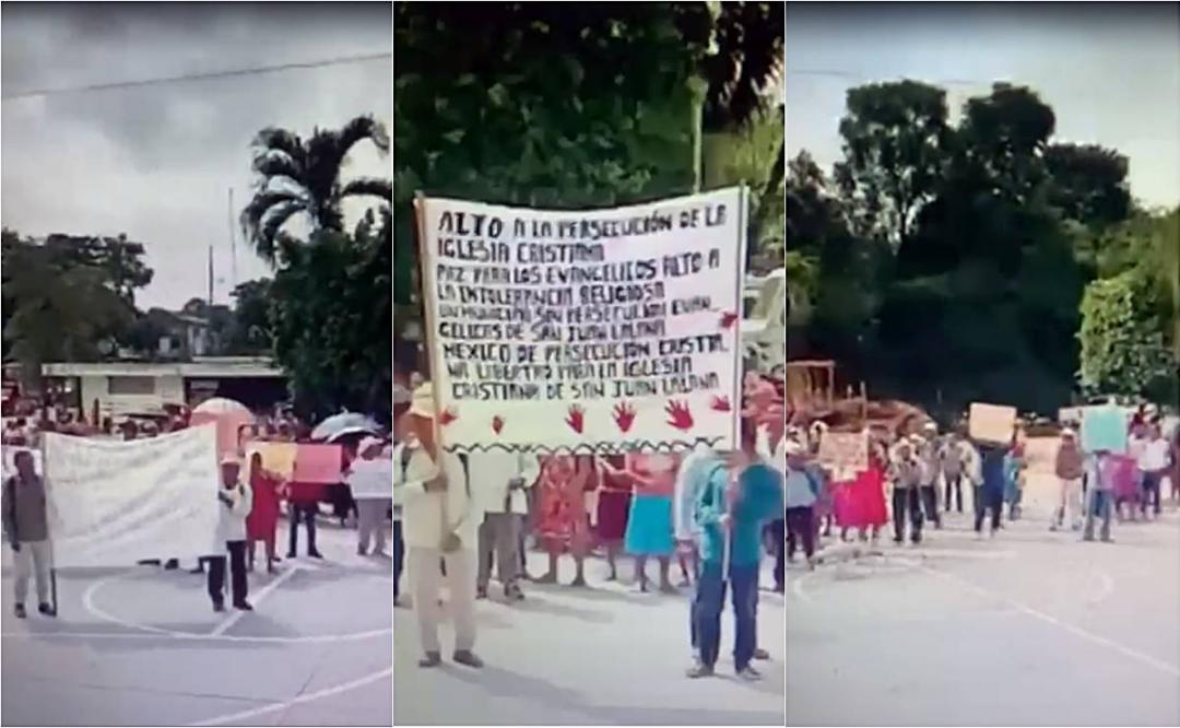 Cristianos protestan en Lalana para exigir al gobierno de Oaxaca freno a la persecución religiosa