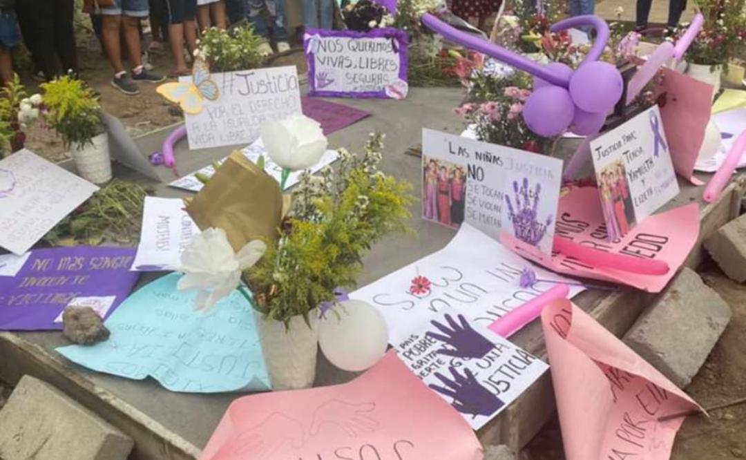 Protestan en San Francisco del Mar, Oaxaca, para exigir justicia por triple feminicidio