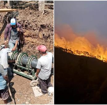 Incendio forestal alcanza tuber&iacute;as de agua potable en Putla, Oaxaca; deja a la poblaci&oacute;n sin suministro