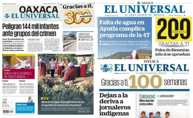 EL UNIVERSAL Oaxaca: 300 números y la renovación del compromiso