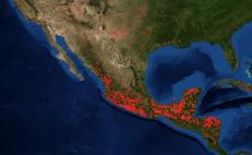 El sur de México, con mayor presencia de fuego. 