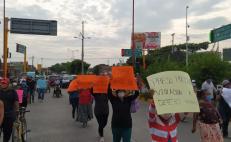 Sindicato Libertad exige con marcha y bloqueos en Juchitán, liberación de su líder Hugo Bello 