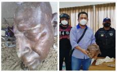 Encuentra policía de Juchitán busto histórico del General Charis Castro, en pedazos
