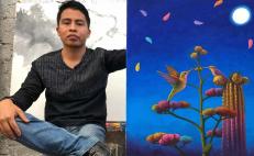 Desde la región chocholteca, joven pintor oaxaqueño impulsa talento de 80 niños de todo el mundo