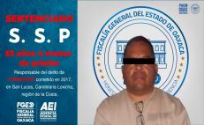 Sentencian en Oaxaca a 53 años de prisión a hombre por feminicidio de su esposa 
