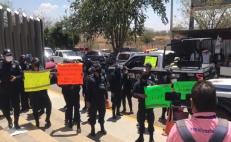 Desde el Congreso de Oaxaca, piden a policías estatales en paro hace 7 días retornar a sus labores