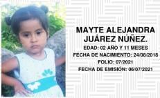 Activan Alerta Rosa para buscar a Mayte Alejandra, niña de dos años desaparecida en Sierra Sur de Oaxaca