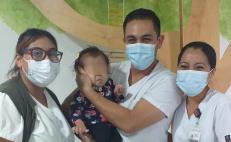 Tras 5 meses hospitalizada de gravedad, personal del IMSS salva a pequeña de Oaxaca de 2 años 