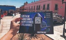 Los códigos QR con información de los agresores han sido difundidos en parques públicos y en avenidas principales de la ciudad de Oaxaca.