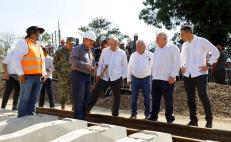 El presidente Andrés Manuel López Obrador y el gobernador Alejandro Murat supervisaron los avances del Tren Transístmico.