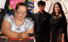 Bordados de Oaxaca llegan a los premios Oscar; artesana del Istmo plasma motivos en vestido de compositora nominada