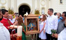 Murat visita Santa Catarina Juquila junto a artesanos de Oaxaca que obsequiarán escultura mariana al Papa