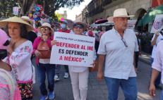 Marchan PRI, PAN y PRD en Oaxaca contra el Plan B de la reforma electoral