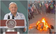 AMLO condena quema de figura de ministra Piña en el Zócalo… y dice que de él también han quemado