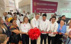 Inaugura Marcelo Ebrard la primera Oficina de Enlace municipal de la SRE en Oaxaca.
