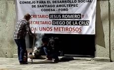 Con humo de chile, exigen audiencia al gobierno de Oaxaca; acusan criminalización de activista
