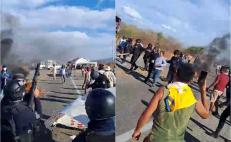 Policías Estatales de Oaxaca rescatan a delegado de paz y desalojan bloqueo en carretera Panamericana