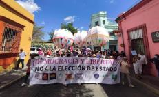 “La democracia no se toca”. Marchan en Oaxaca contra “regresión democrática”