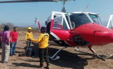 Se suma otro helicóptero a combate de incendio en la selva de Los Chimalapas en Oaxaca