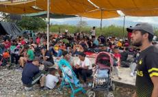 Pese a fuertes vientos, avanza caravana de miles de migrantes en el Istmo de Oaxaca; piden seguridad