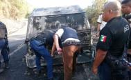 Se consumen 4.5 mdp en incendio de camioneta de valores en Oaxaca