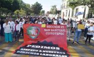 Protestan en Oaxaca 400 empleados del Poder Judicial de la Federaci&oacute;n por extinci&oacute;n de fideicomisos