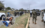 Marinos y polic&iacute;as de Oaxaca desalojan protesta de ex rieleros en Tren Trans&iacute;stmico