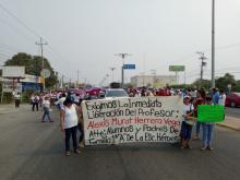 La Sección 22 realizó protestas en el Istmo para la liberación del docente 